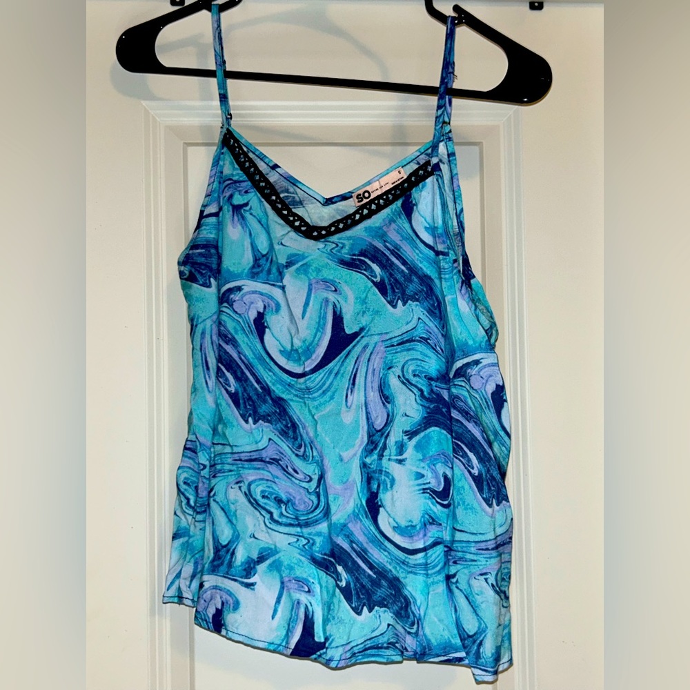 Blue Swirl Design Dress Tank